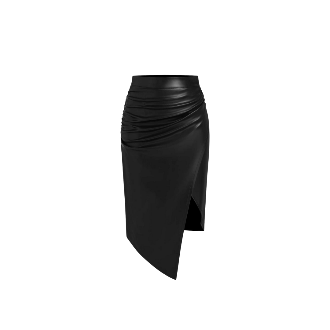 BB Lederrock schwarz rot