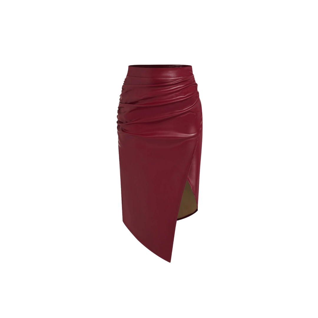 BB Lederrock schwarz rot