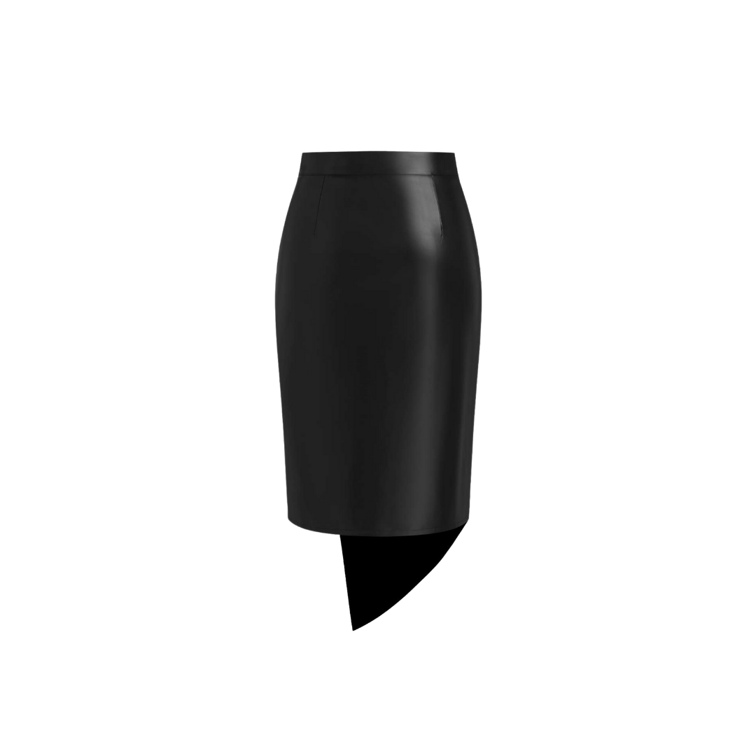 BB Lederrock schwarz rot