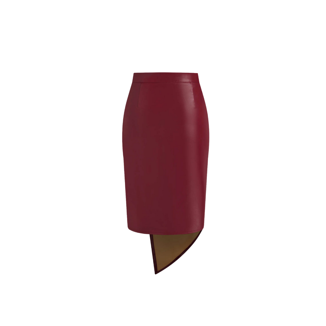 BB Lederrock schwarz rot