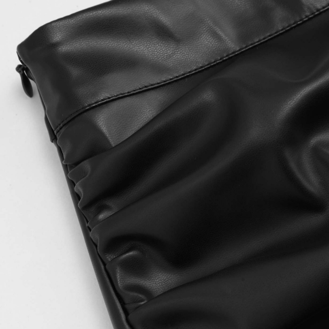 BB Lederrock schwarz rot