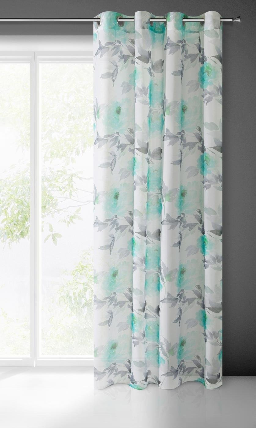 Gardine AIDA-Vorhang aus Etamine mit einem Blumen- oder Blättermotiven Ösen (2 St), halbtransparent, Etamine