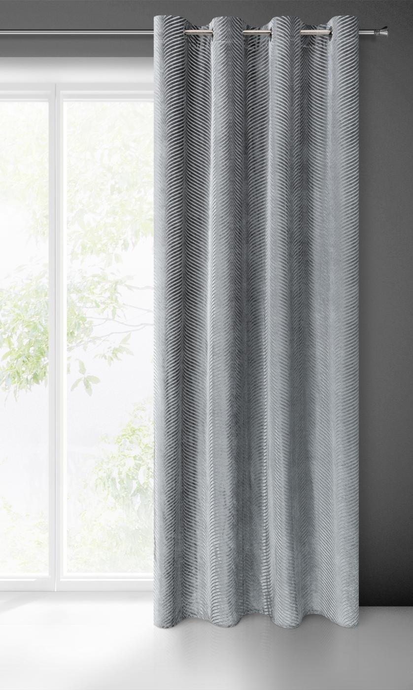 Gardine LUSSI-Vorhang aus glänzendem Samt mit Jacquardmuster Ösen (2 St), abdunkelnd, Jacquard