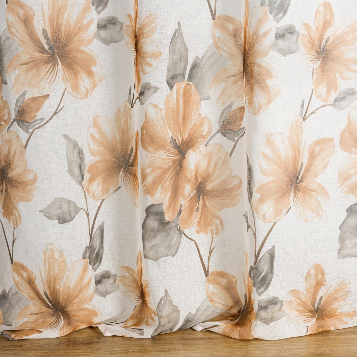 Gardine AIDA-Vorhang aus Etamine mit einem Blumen- oder Blättermotiven Ösen (2 St), halbtransparent, Etamine