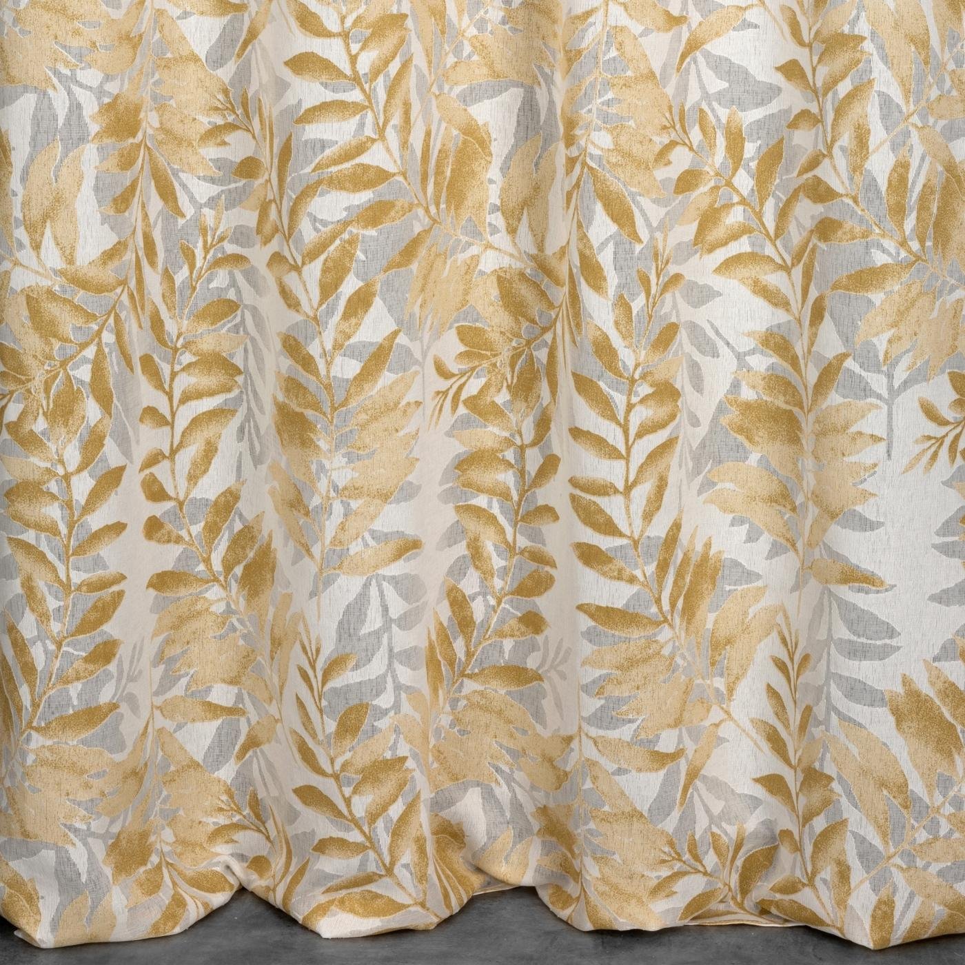 Gardine AIDA-Vorhang aus Etamine mit einem Blumen- oder Blättermotiven Ösen (2 St), halbtransparent, Jacquard