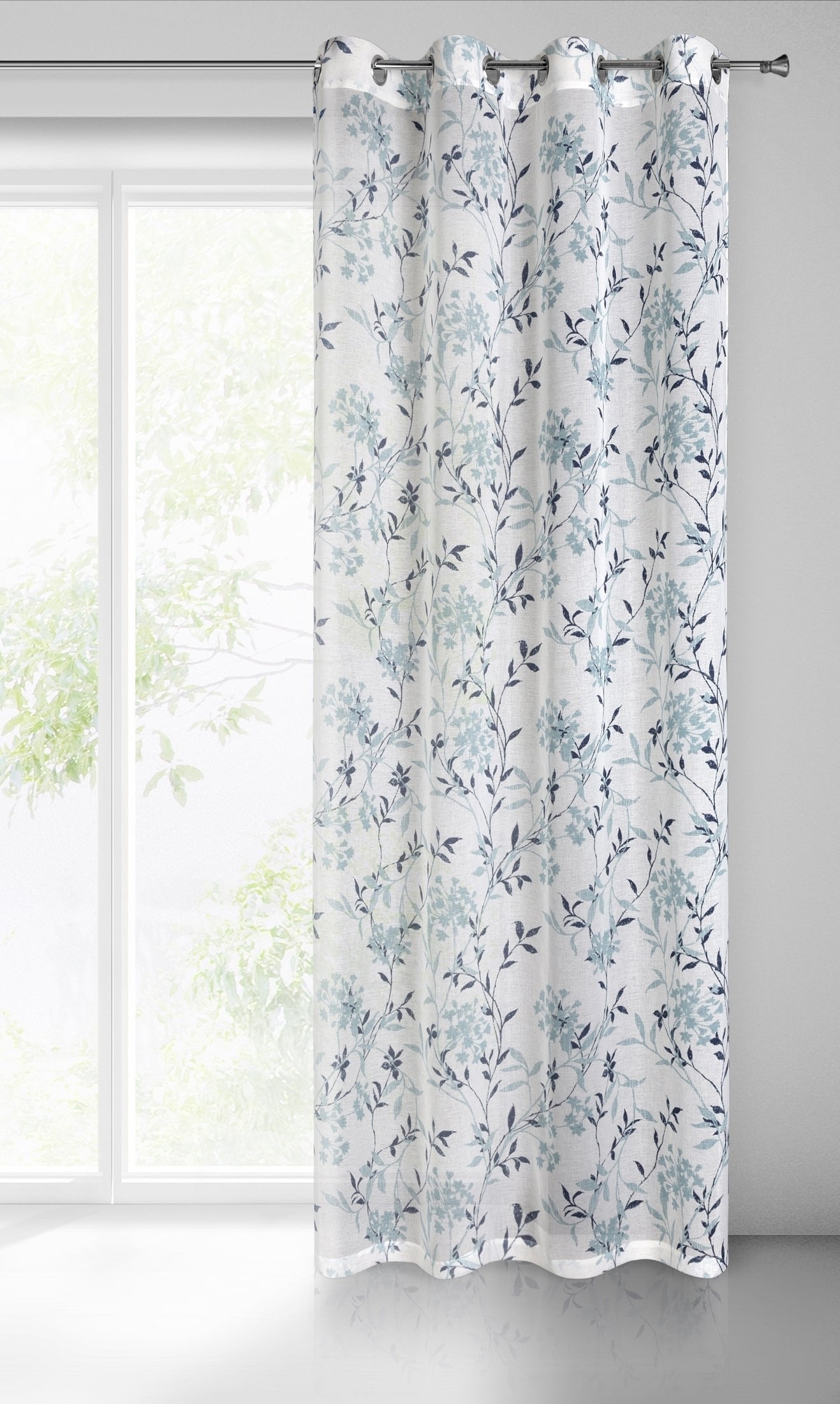 Gardine AIDA-Vorhang aus Etamine mit einem Blumen- oder Blättermotiven Ösen (2 St), halbtransparent, Etamine