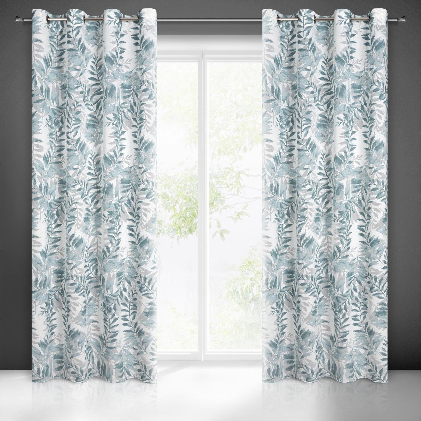 Gardine AIDA-Vorhang aus Etamine mit einem Blumen- oder Blättermotiven Ösen (2 St), halbtransparent, Jacquard