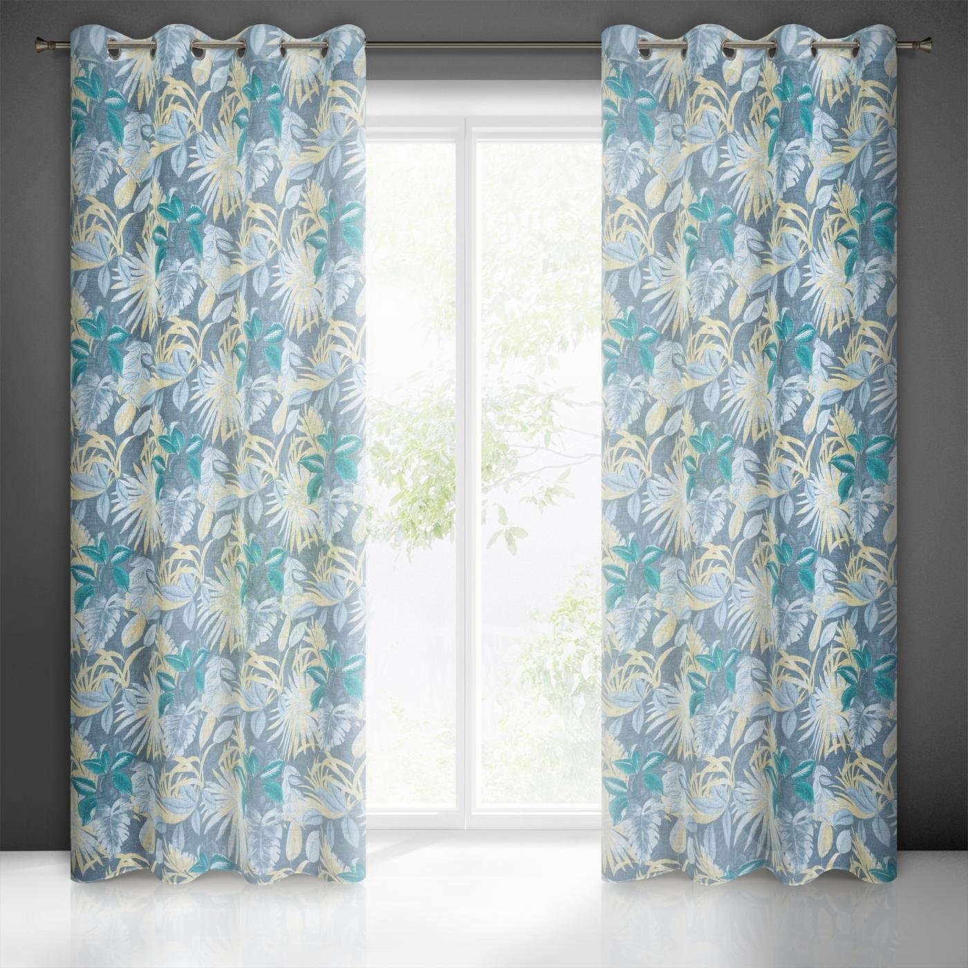 Gardine AIDA-Vorhang aus Etamine mit einem Blumen- oder Blättermotiven Ösen (2 St), halbtransparent, Etamine