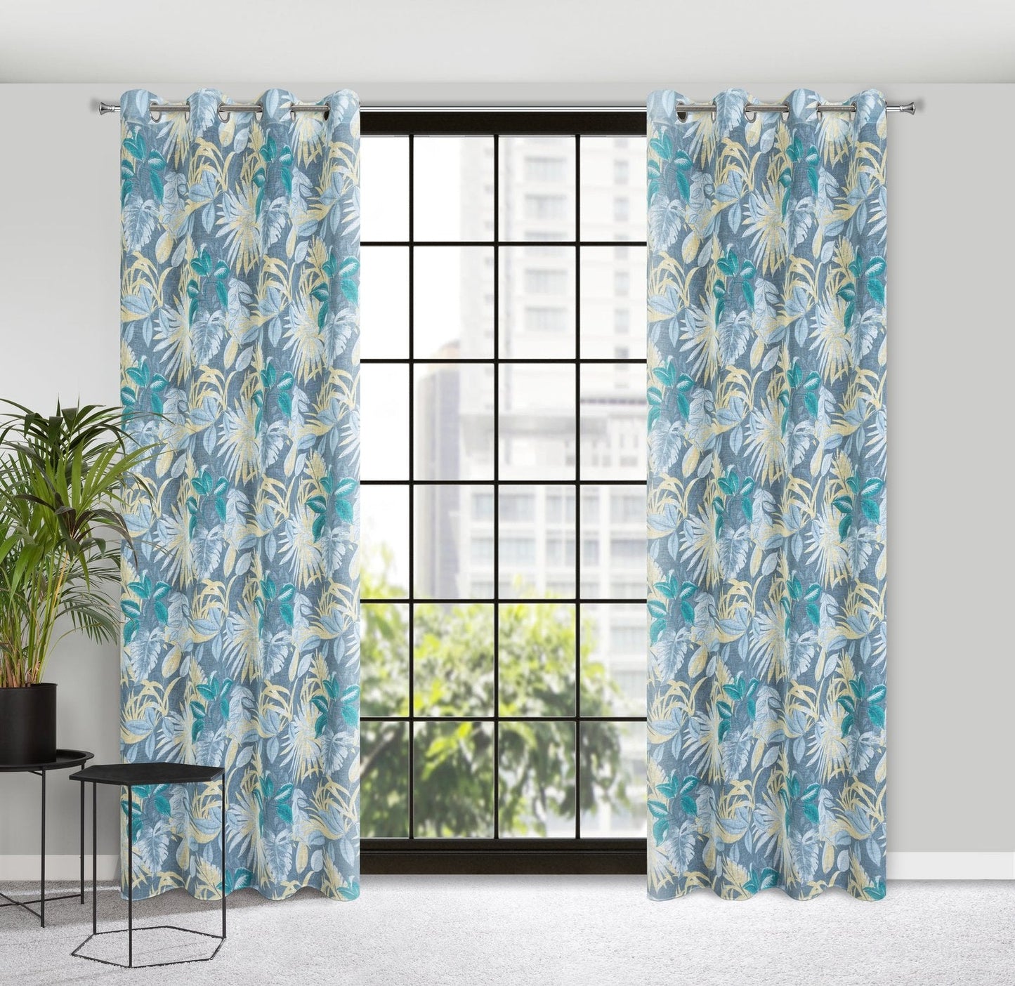 Gardine AIDA-Vorhang aus Etamine mit einem Blumen- oder Blättermotiven Ösen (2 St), halbtransparent, Etamine