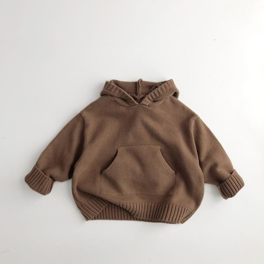 BB Strickpullover mit Kapuze und Kängurutasche