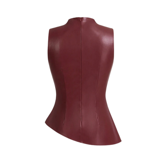 BB Burgundy leder Top