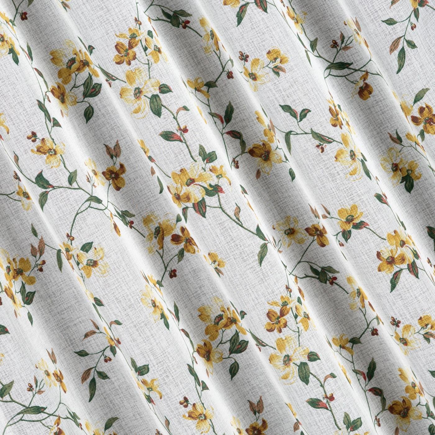 Gardine AIDA-Vorhang aus Etamine mit einem Blumen- oder Blättermotiven Multifunktionsband (2 St), halbtransparent, Etamine