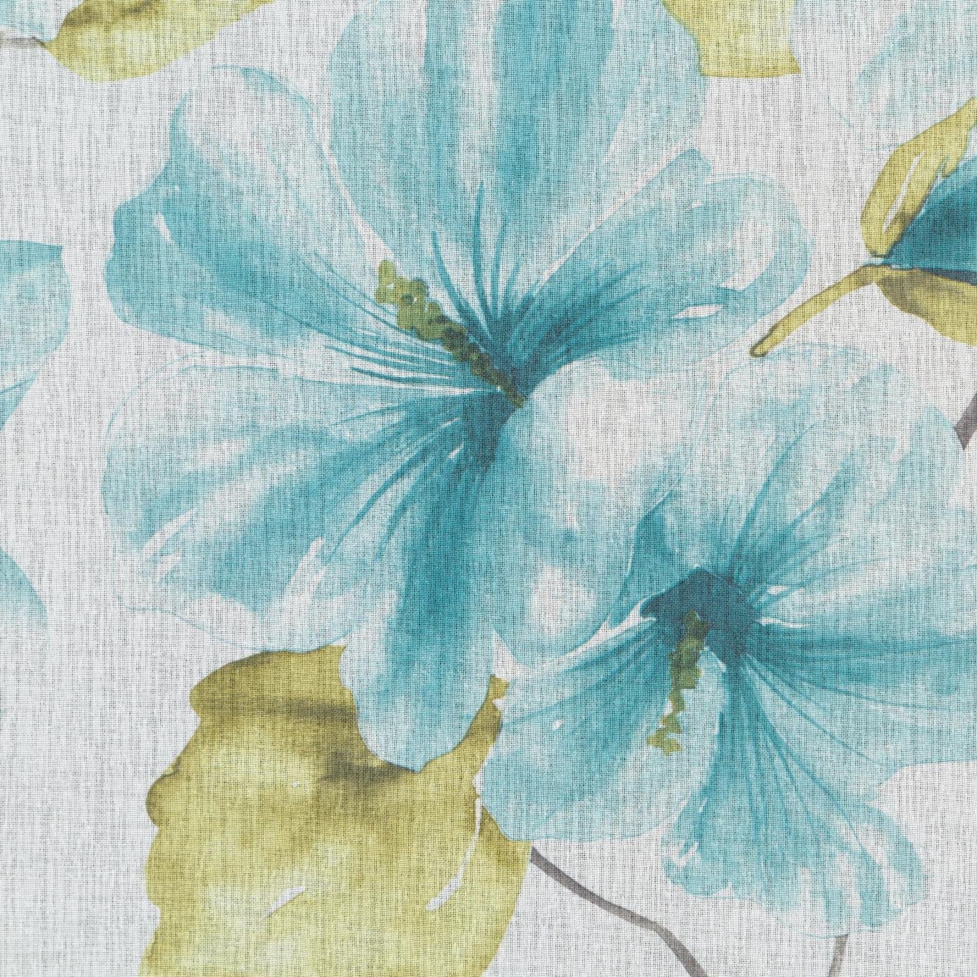 Gardine AIDA-Vorhang aus Etamine mit einem Blumen- oder Blättermotiven Multifunktionsband (2 St), halbtransparent, Etamine