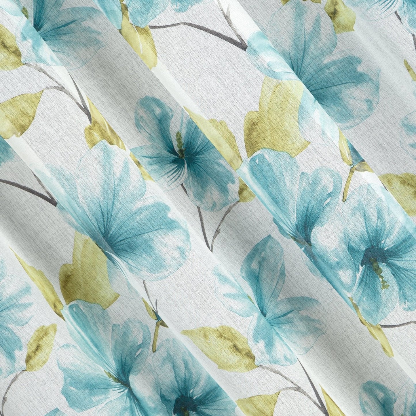 Gardine AIDA-Vorhang aus Etamine mit einem Blumen- oder Blättermotiven Multifunktionsband (2 St), halbtransparent, Etamine