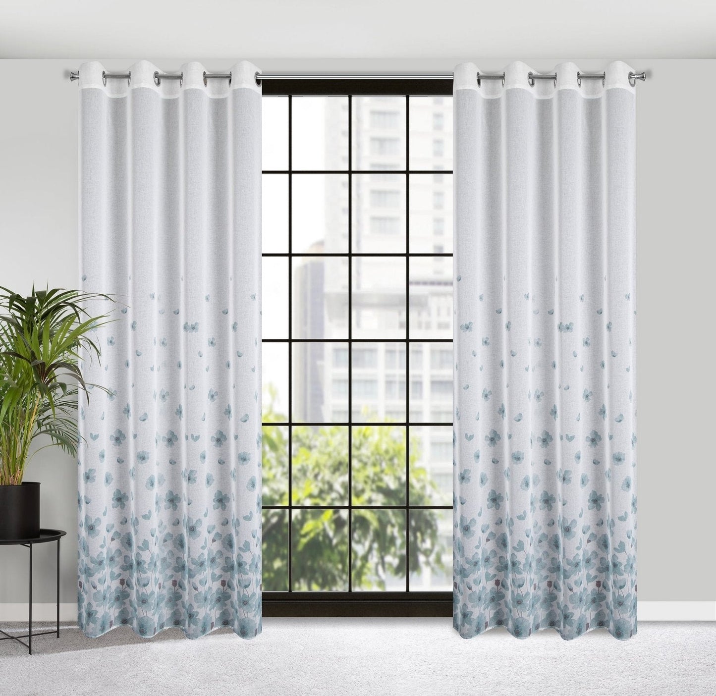Gardine AIDA-Vorhang aus Etamine mit einem Blumen- oder Blättermotiven Ösen (2 St), halbtransparent, Etamine