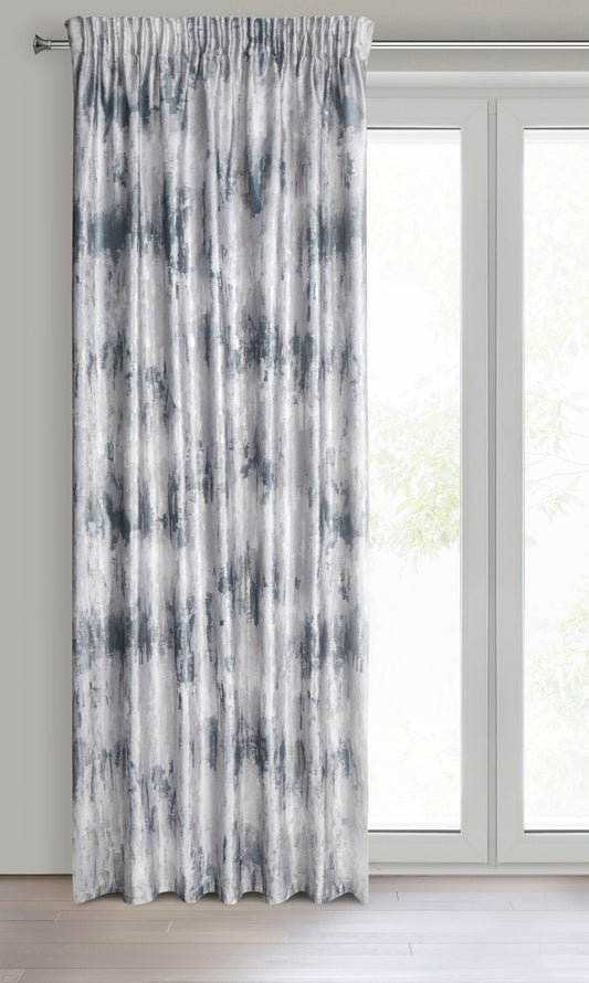 TINA-Vorhang aus weichem Samt mit abgenutztem Muster und Golddruck,(2er Set),140 x 270 cm, Band/Tunnel/Frösche