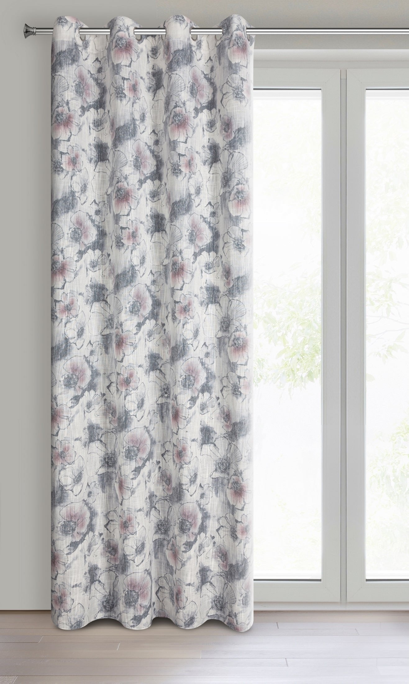 Gardine AIDA-Vorhang aus Etamine mit einem Blumen- oder Blättermotiven Ösen (2 St), halbtransparent, Etamine
