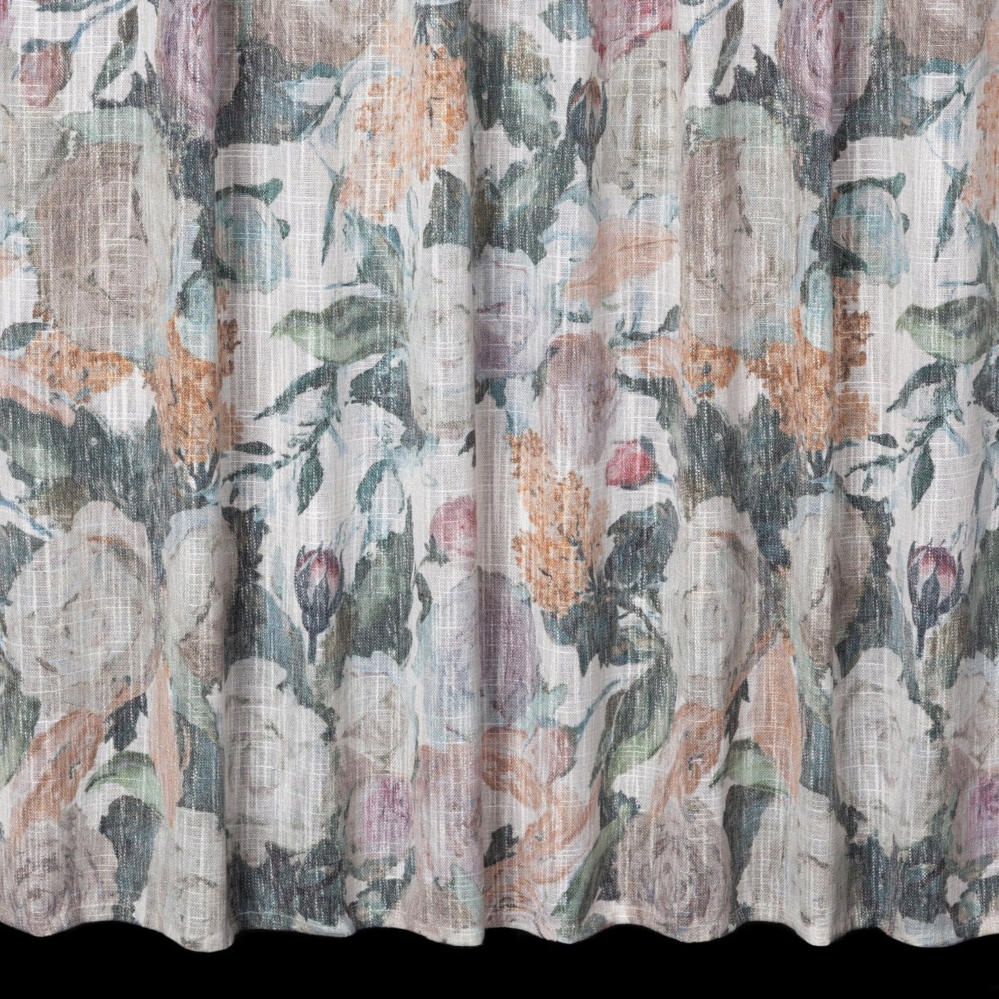 IRMA-Vorhang im Öko-Stil mit malerischem Blumenmotiv,(2er Set),140 x 270 cm, Band/Hosenträger