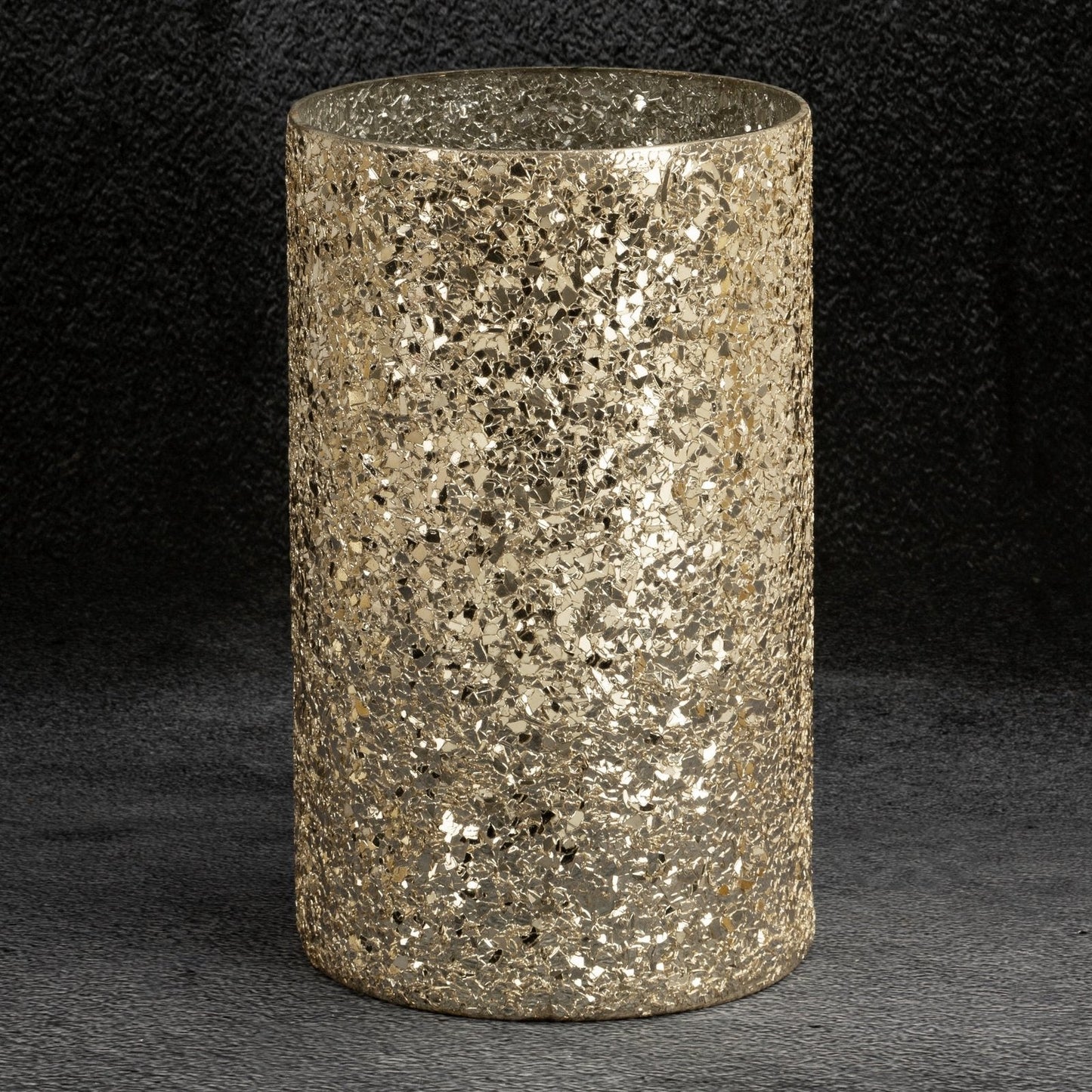 MELIA Kerzenständer aus Kunstglas mit Cracked-Glas-Effekt