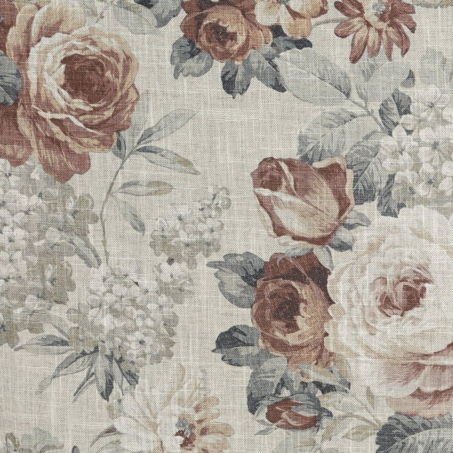 Gardine GABI-Vorhang aus Stoff mit Leinenzusatz im Öko-Stil, Blumendruck Ösen (2 St), halbtransparent, Leinen, Leinen