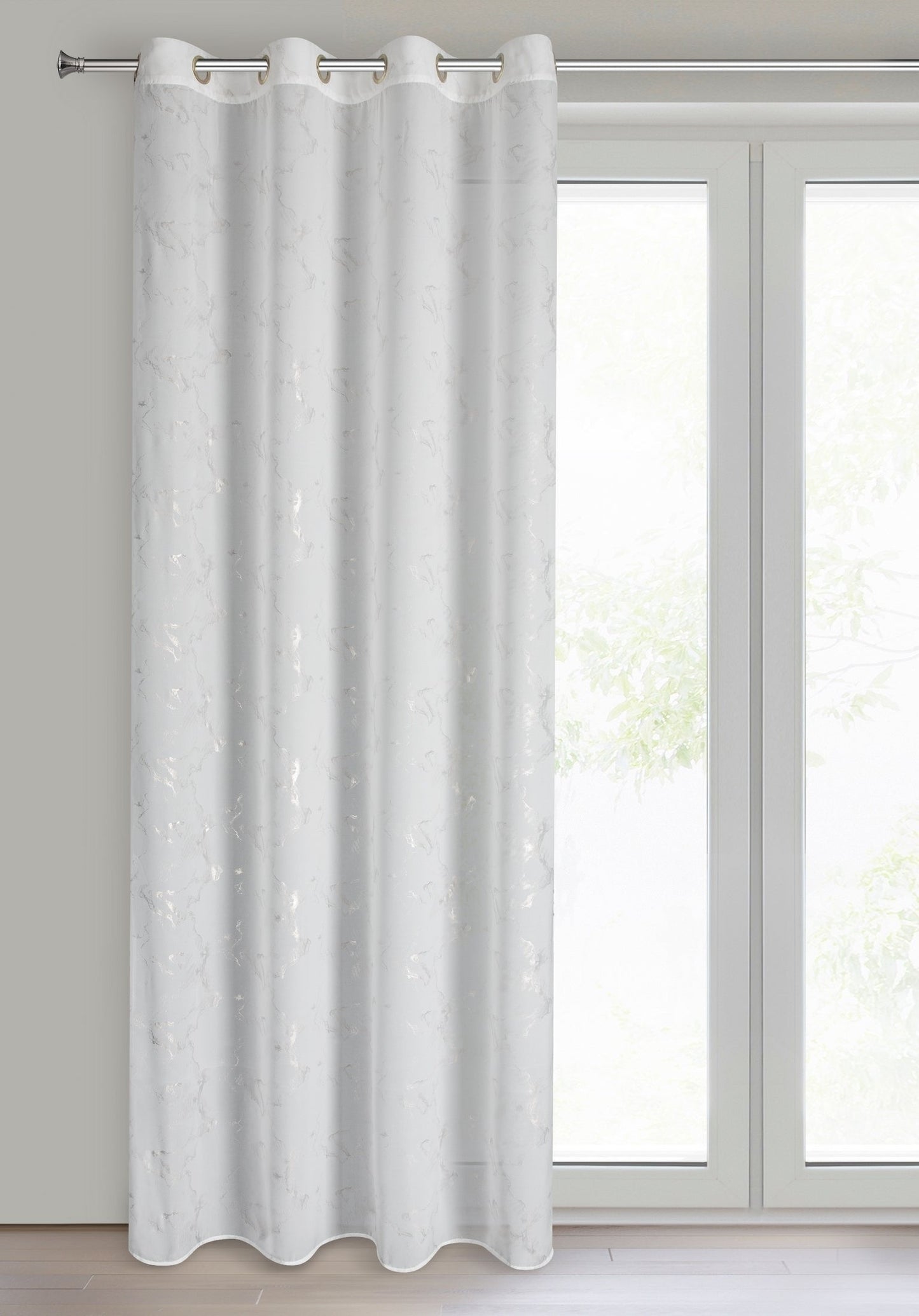 Gardine Iva-Vorhang aus Etamine mit Marmormuster Ösen (2 St), halbtransparent, Etamine