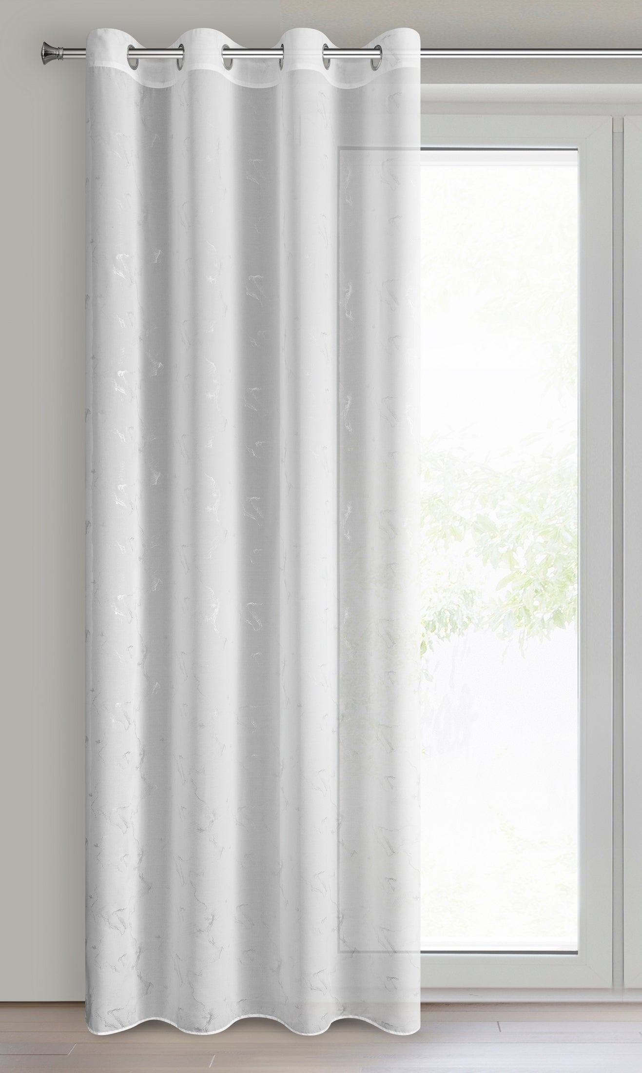 Gardine Iva-Vorhang aus Etamine mit Marmormuster Ösen (2 St), halbtransparent, Etamine