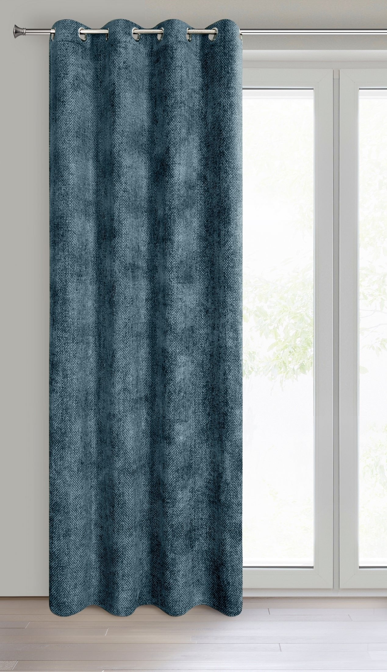 Einfarbiger ALETA-Vorhang aus Chenille,(2er Set),135x250 cm, Ösen/Kreise