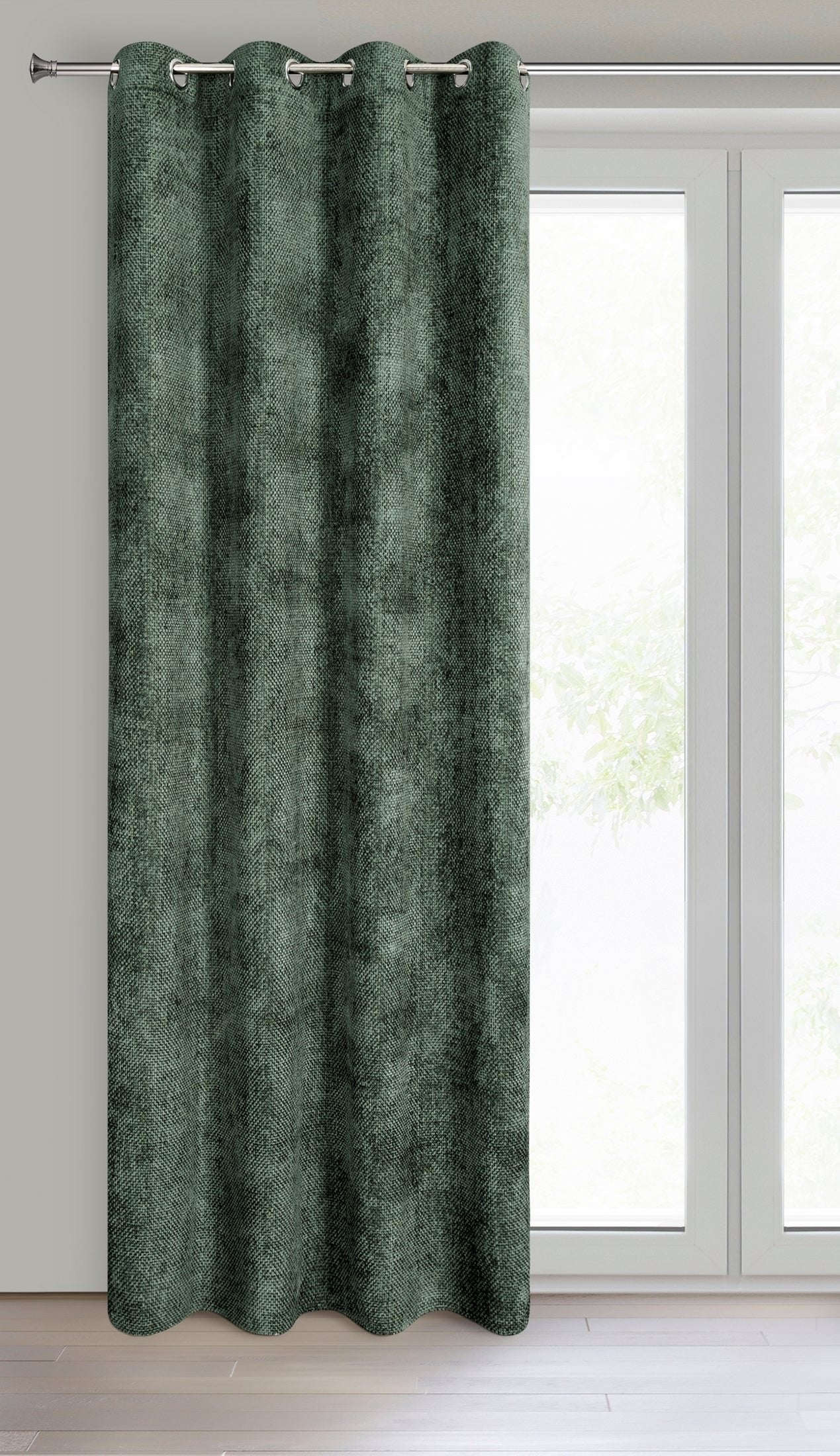 Einfarbiger ALETA-Vorhang aus Chenille,(2er Set),135x250 cm,Ösen/Kreise