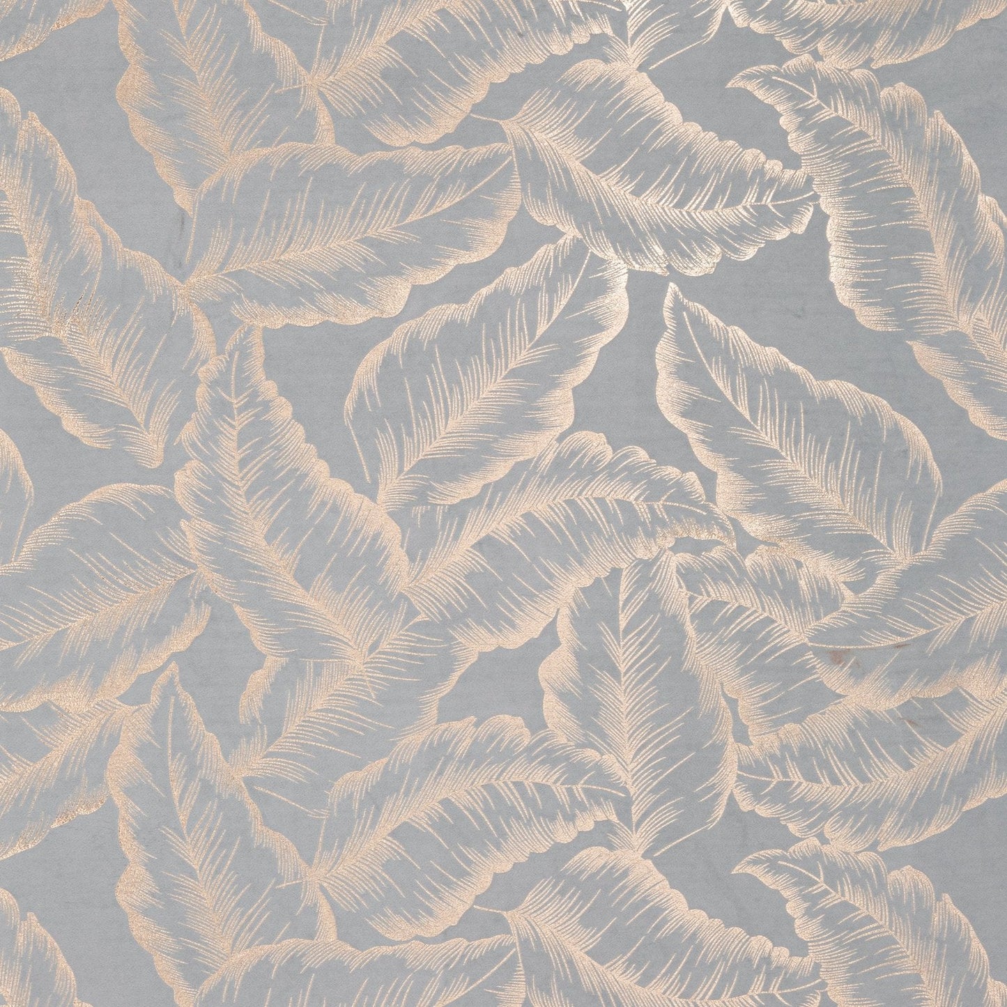 MILENA-Vorhang aus Samt, verziert mit einem Blattdruck,(2er Set),140 x 250 cm, Ösen/Räder