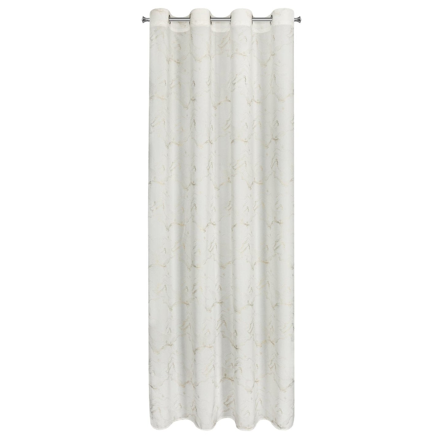 EMILI-Fertigvorhang aus Chiffon, verziert mit einem Marmordruck,(2er Set),140 x 250 cm große Ösen/Kreise