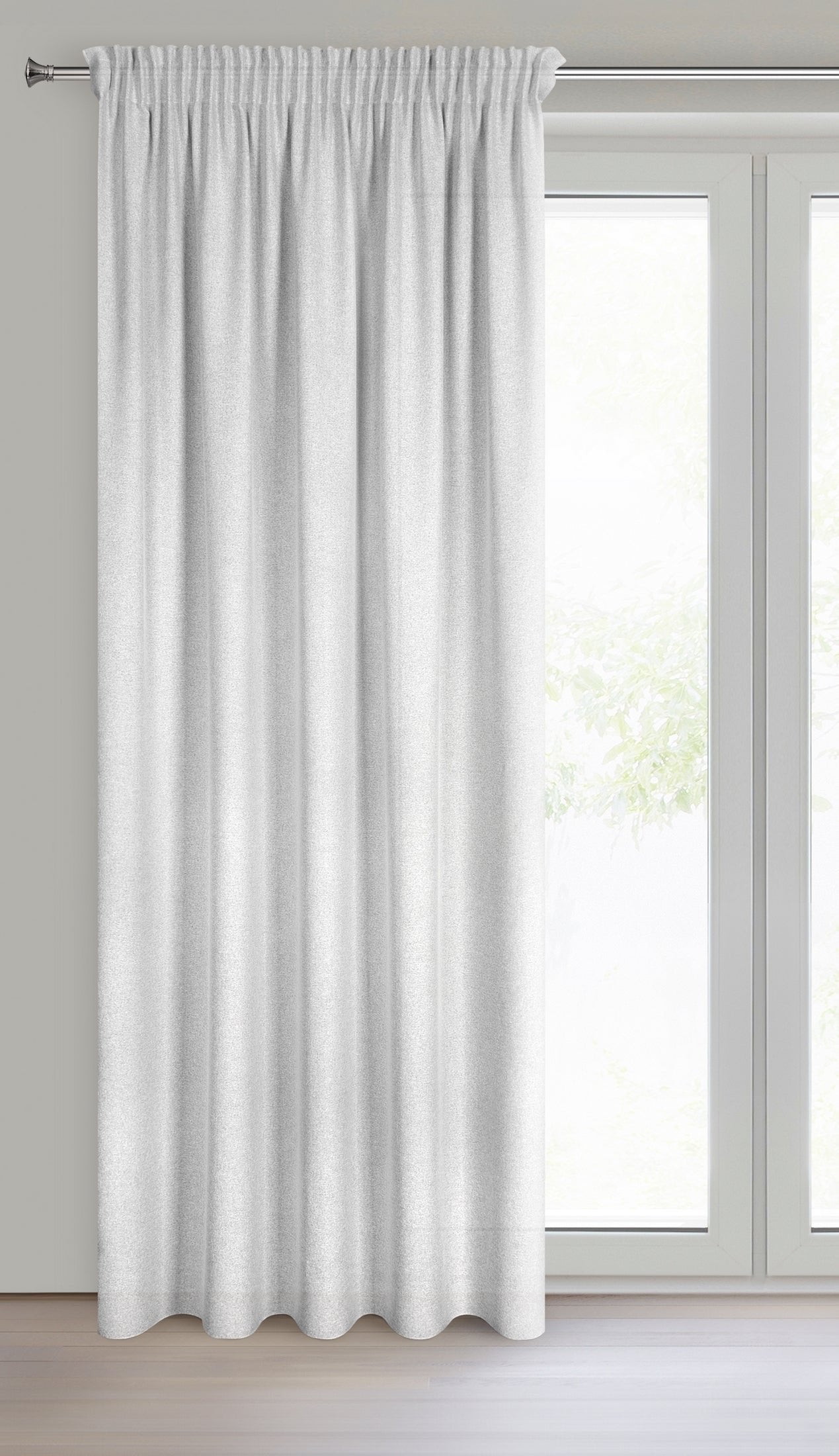 ERIS-Vorhang im Öko-Stil mit Melange-Effekt,(2er Set),140 x 270 cm, Band/Tunnel/Frösche