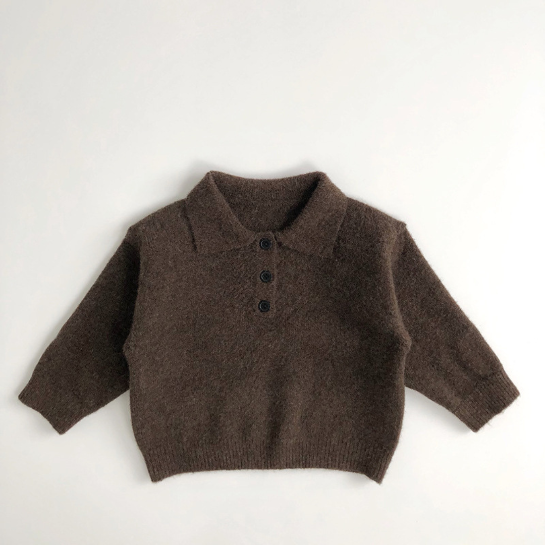 BB Kinder-Wollpullover mit Kragen