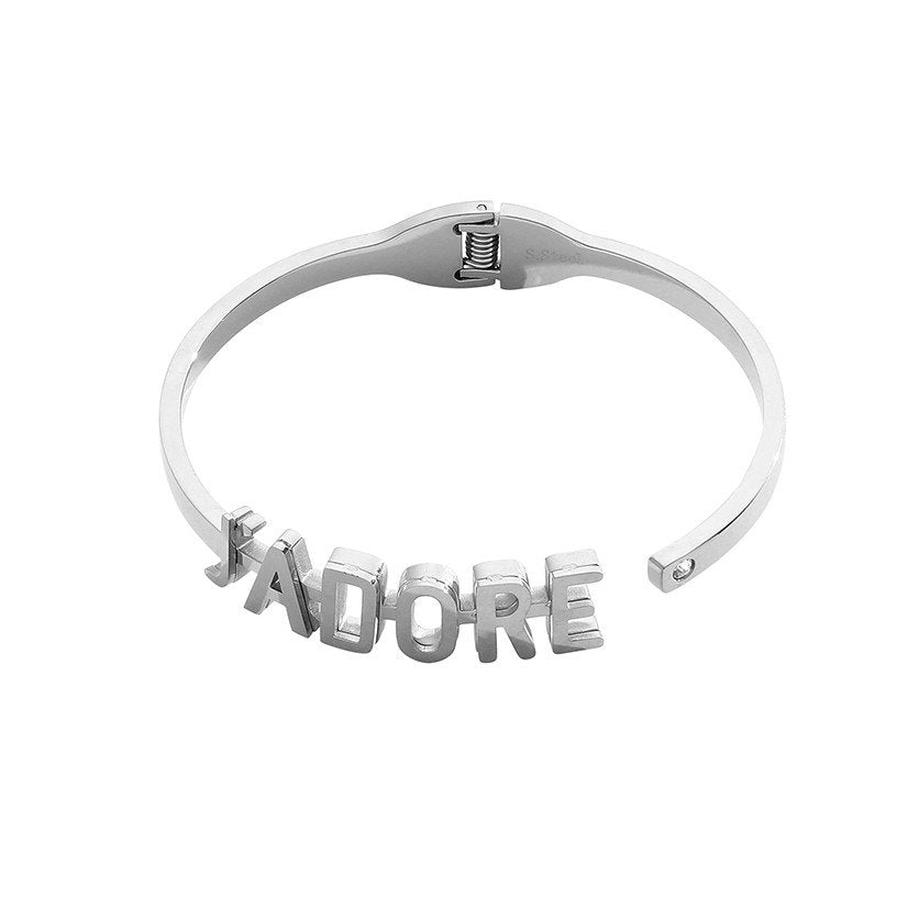 BB Edelstahl-Armband mit ?J'ADORE?-Schriftzug