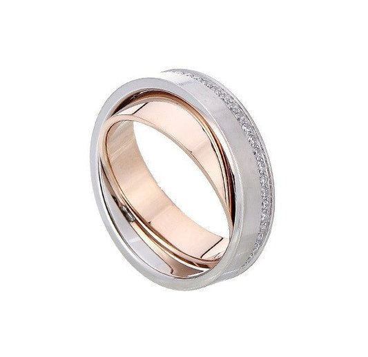 BB Edelstahl-Ring mit Zirkon-Besatz