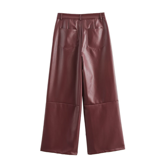 BB Burgundy Kunstlederhose