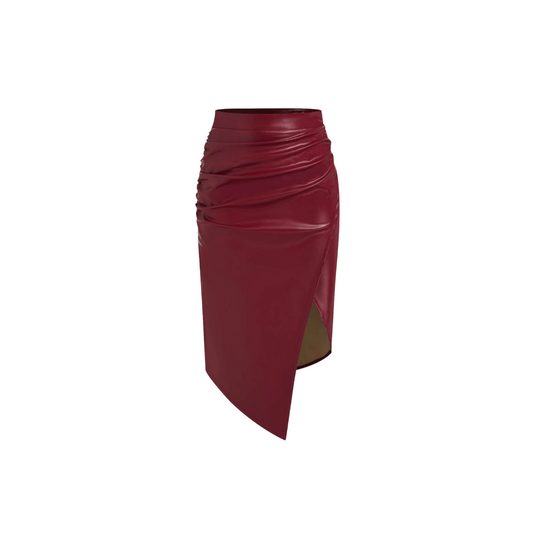 BB Lederrock schwarz rot