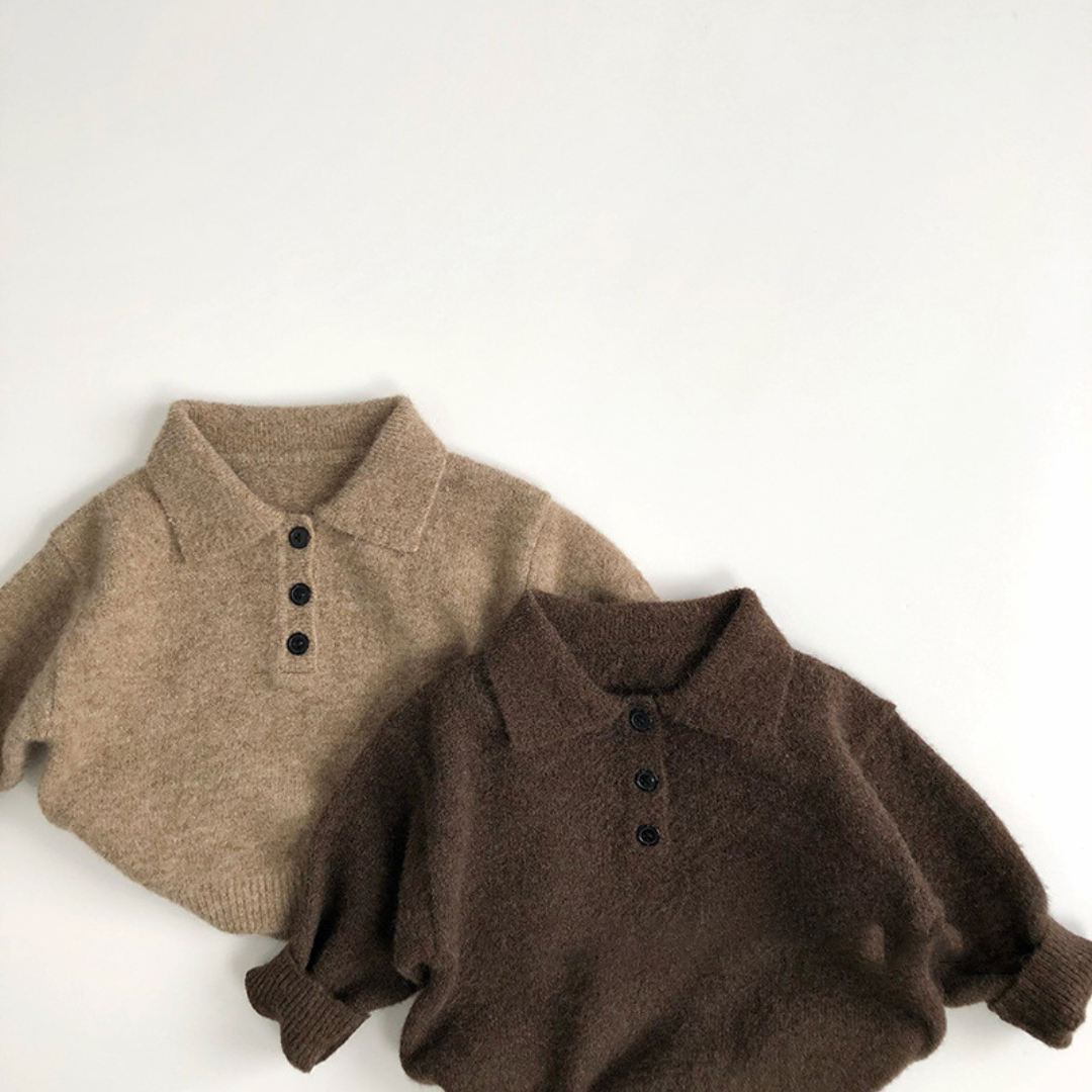 BB Kinder-Wollpullover mit Kragen