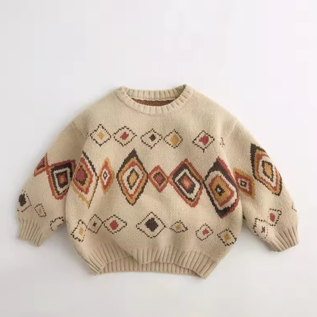 BB Kinderpullover mit geometrischem Muster