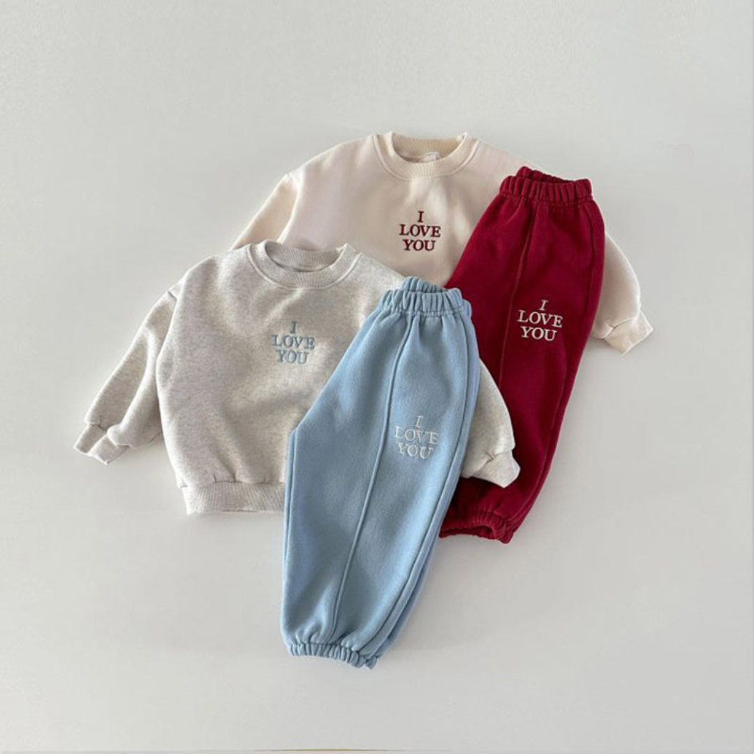 BB Baby-Sweatshirt-Set - Blau und Rot