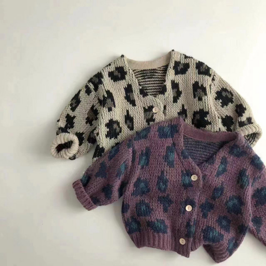 BB Stylische Kinder-Pullover mit Leopardenmuster