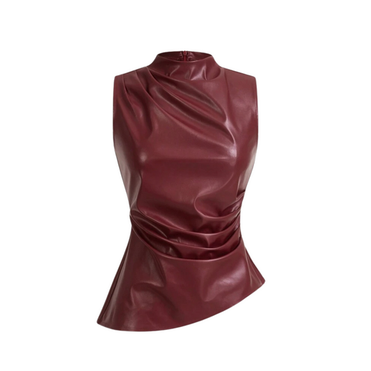 BB Burgundy leder Top
