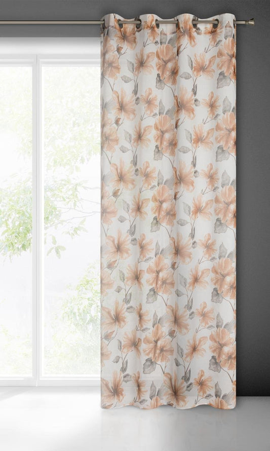 Gardine AIDA-Vorhang aus Etamine mit einem Blumen- oder Blättermotiven Ösen (2 St), halbtransparent, Etamine