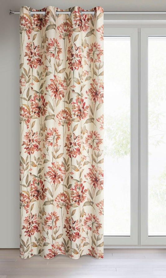 Gardine AIDA-Vorhang aus Etamine mit einem Blumen- oder Blättermotiven Ösen (2 St), halbtransparent, Natürlicher Stoffstruktur
