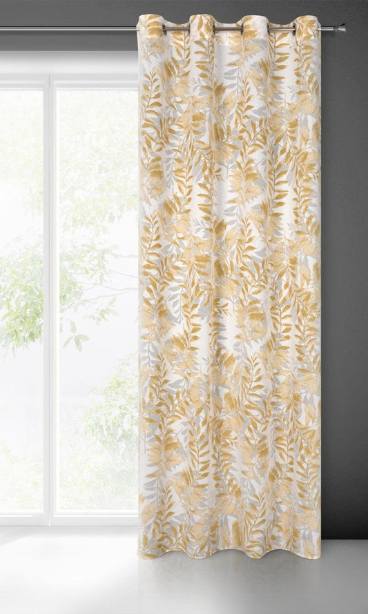 Gardine AIDA-Vorhang aus Etamine mit einem Blumen- oder Blättermotiven Ösen (2 St), halbtransparent, Jacquard
