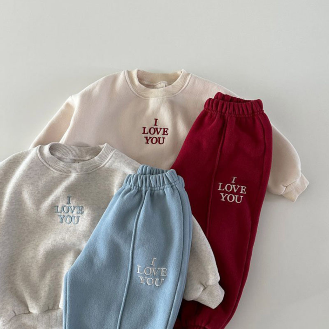 BB Baby-Sweatshirt-Set - Blau und Rot