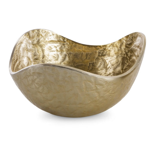 Dekoschale PEDRO Metallschale mit Wellenrändern,Größe:25x13 cm, Gold