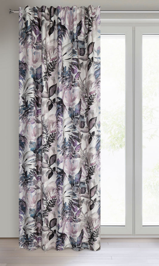 Gardine AIDA-Vorhang aus Etamine mit einem Blumen- oder Blättermotiven Stangendurchzug (2 St), halbtransparent, Natürlicher Stoffstruktur