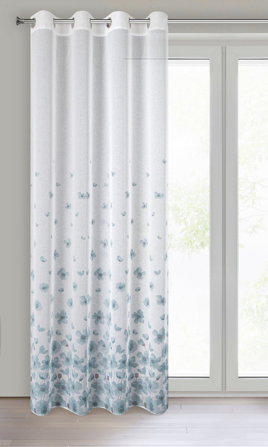 Gardine AIDA-Vorhang aus Etamine mit einem Blumen- oder Blättermotiven Ösen (2 St), halbtransparent, Etamine