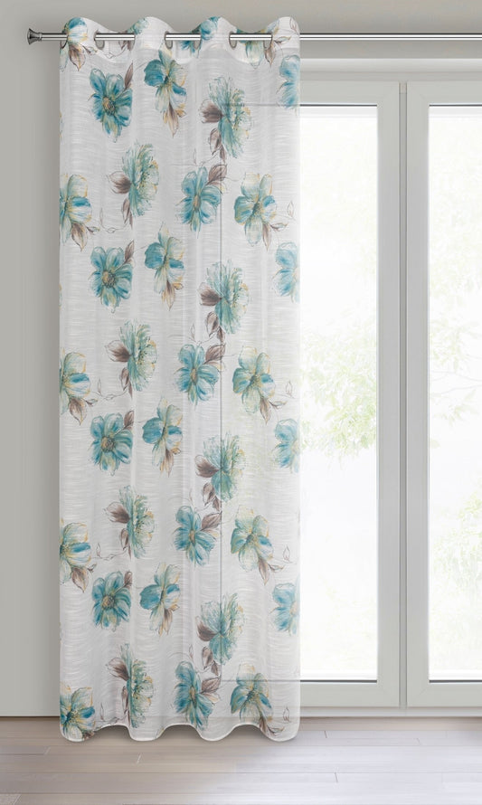 Gardine AIDA-Vorhang aus Etamine mit einem Blumen- oder Blättermotiven Ösen (2 St), halbtransparent, Etamine