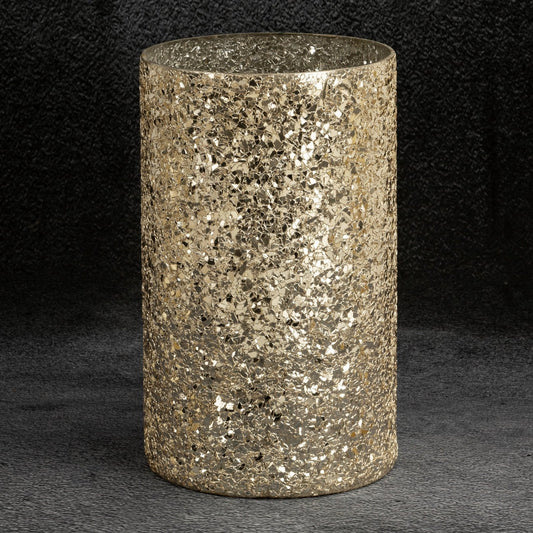 MELIA Kerzenständer aus Kunstglas mit Cracked-Glas-Effekt